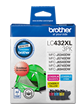 Brother LC432XL3PKS 3-Pack High Yield Ink Cartridge  containing cyan, magenta, and yellow